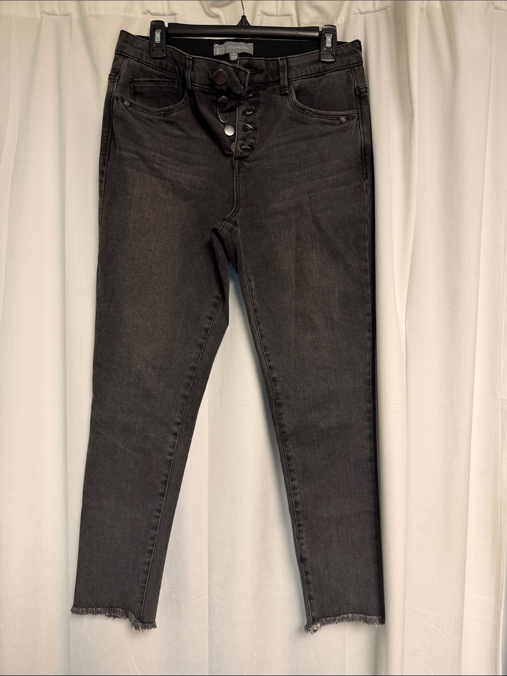 Wit & Wisdom Washed Black High-Rise Button-Fly Ankle Jeans